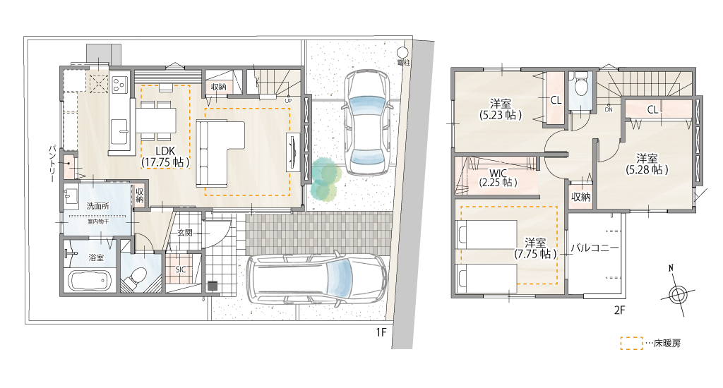 明石市　ストークガーデン明石大久保町江井ヶ島3号地モデルハウス　昭和住宅 プラン