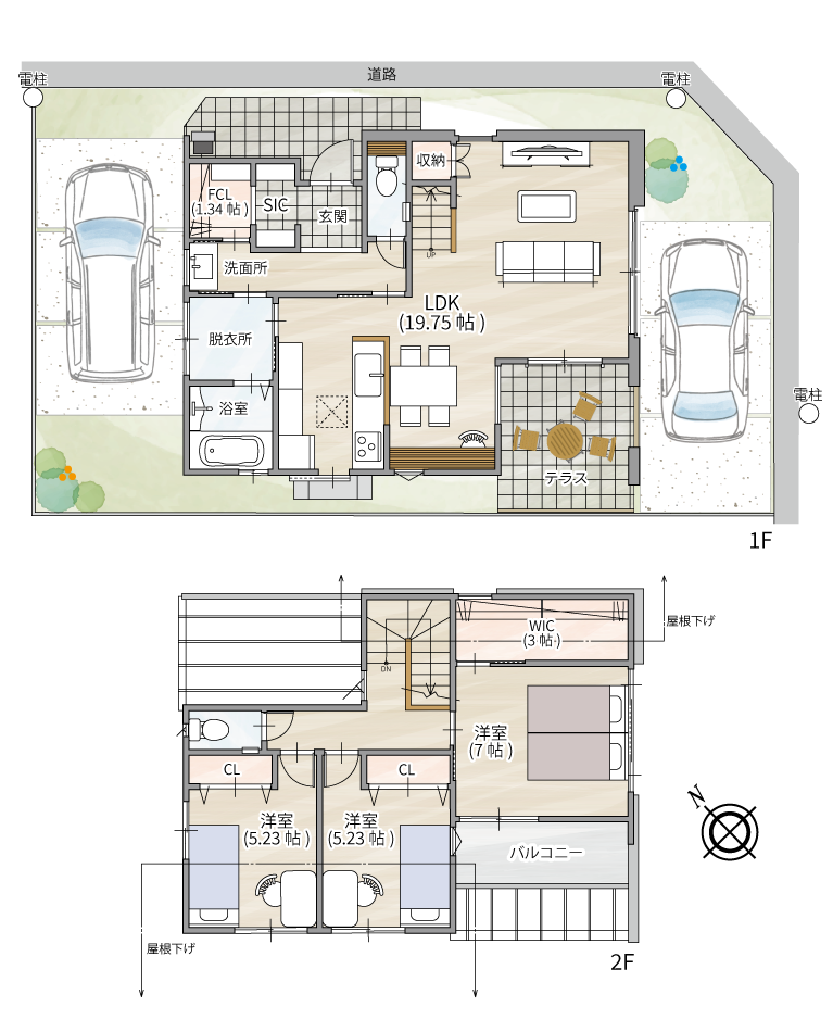 加古川市　ストークガーデン平岡町二俣Ⅱ3号地モデルハウス　SHOWA GROUP（ショウワグループ）昭和住宅 プラン1F